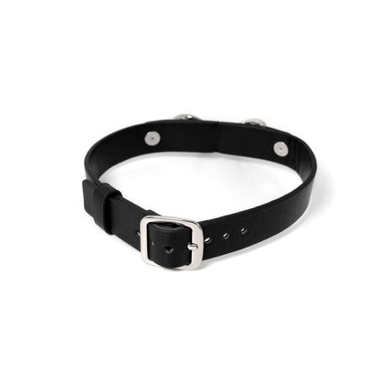 Three Big O-Rings Real Leather BDSM Collar