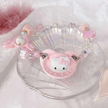 Cute Pink Kitty Adult Pacifier Gag - ABDL Dummy Gag Ddlg