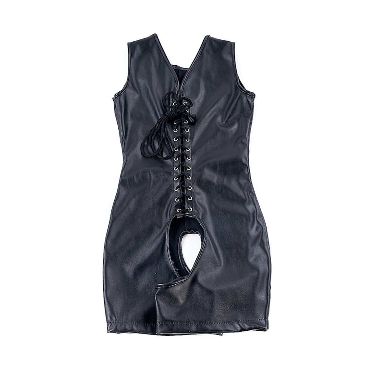 Seductive PU Leather Open-Bust Bondage Bodysuit 60-85kg Available