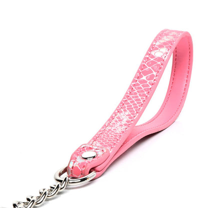 Triple Ring BDSM Collar with Sweet Bell Pink/Black