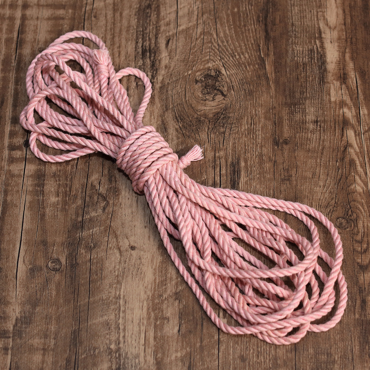 Cherry Pink Natural Jute Shibari Bondage Rope