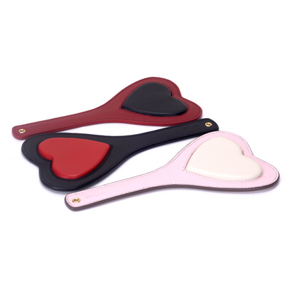 Exciting Peach Heart Genuine Cowhide Leather Spanking Paddle – 3 Colors