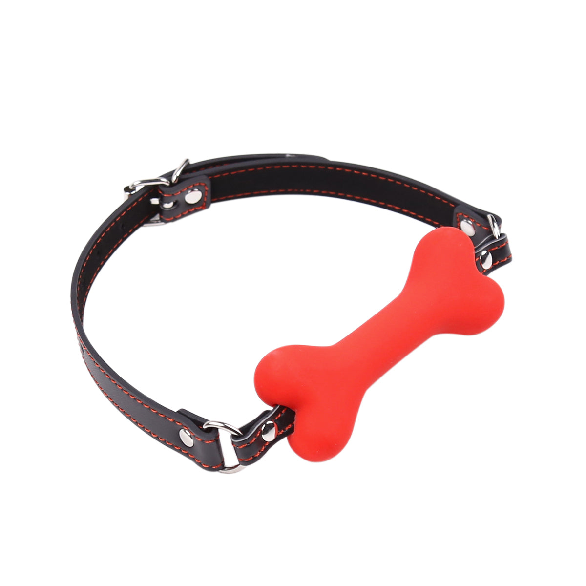 Hound Adjustable Dog Bone Mouth Gag Red&Black&Pink