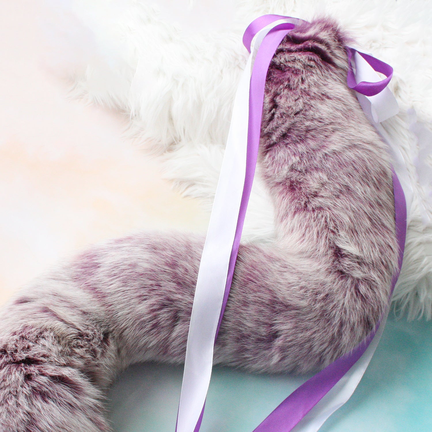 Graceful Purple Fluffy Tail Stainless Butt Plug For Pet Play Fox Tail Anal Plug sexymaker Graceful Purple Fluffy Tail Stainless Butt Plug For Pet Play Fox Tail Anal Plug sexymaker