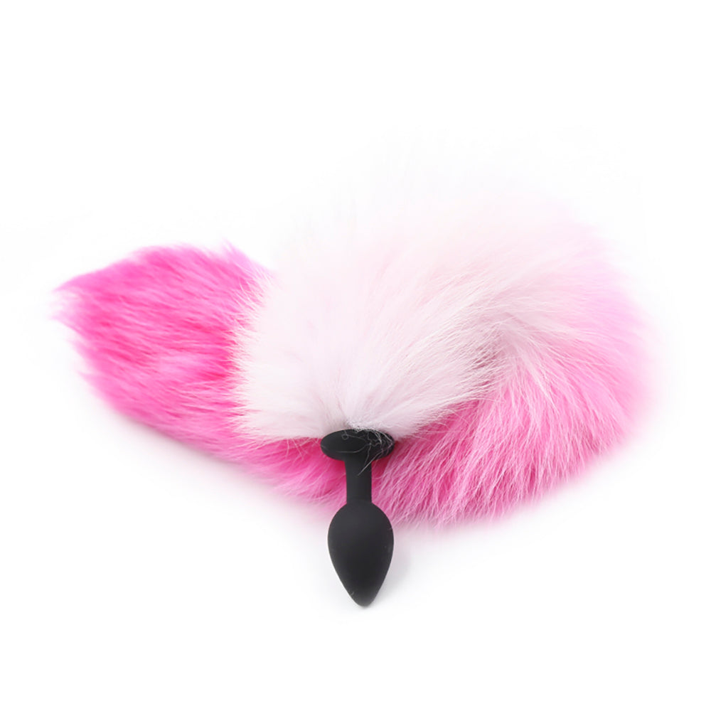 Fox Tail Silicone Butt Plug Gradient Purple/Pink