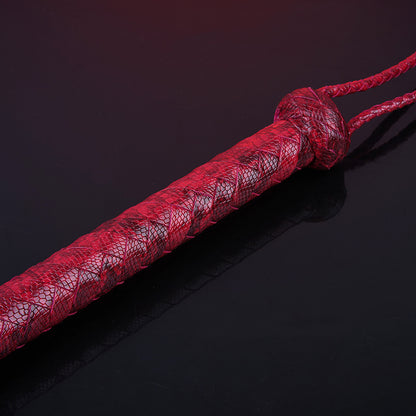 Luxurious Wine Red Cowhide Nine-Tail Whip – 80cm of Precision & Power