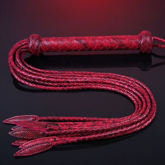 Luxurious Wine Red Cowhide Nine-Tail Whip – 80cm of Precision & Power