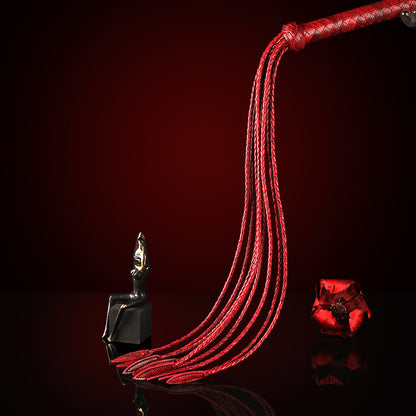 Luxurious Wine Red Cowhide Nine-Tail Whip – 80cm of Precision & Power