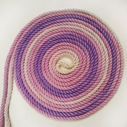 Purple pink jute Shibari rope used in chest harness bondage photography