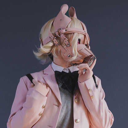 Human Muzzle Metal Pet Play with Metal Cage