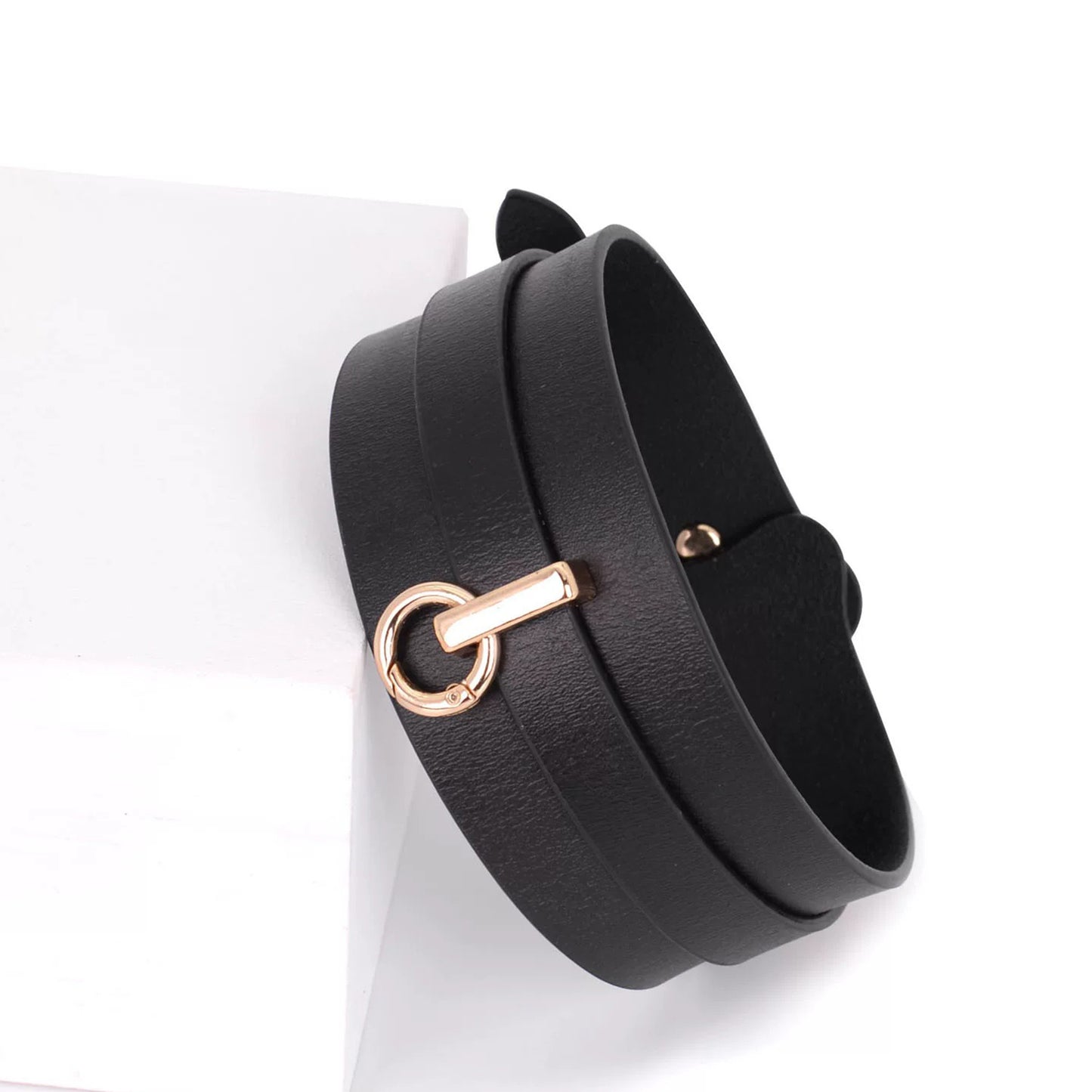 The Heavy Shackle: 5cm Extra-Wide Genuine Leather Collar & Leash Set