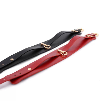 The Heavy Shackle: 5cm Extra-Wide Genuine Leather Collar & Leash Set