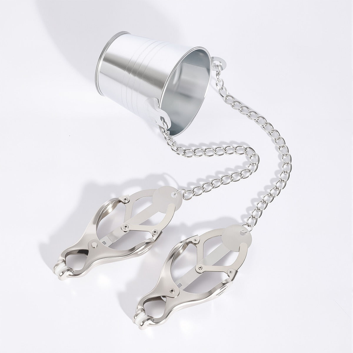 Central Bucket Y-Chain Nipple Clamps - Dual Inward Torment