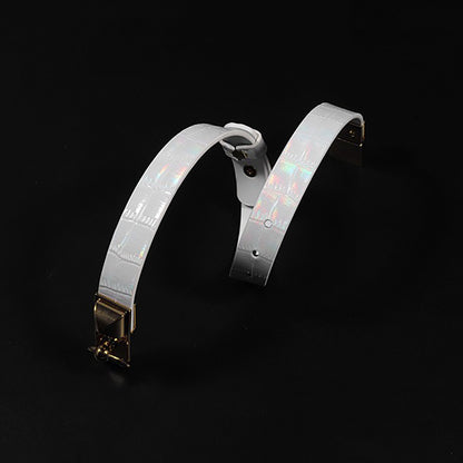 Pure Dominance - Premium White Leather BDSM Restraint Collar & Leash Set