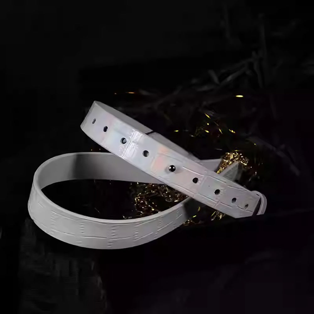 Pure Dominance - Premium White Leather BDSM Restraint Collar & Leash Set