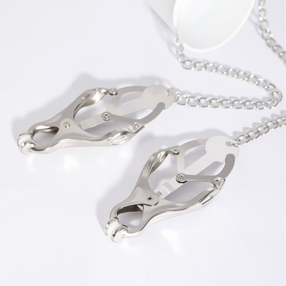 Central Bucket Y-Chain Nipple Clamps - Dual Inward Torment