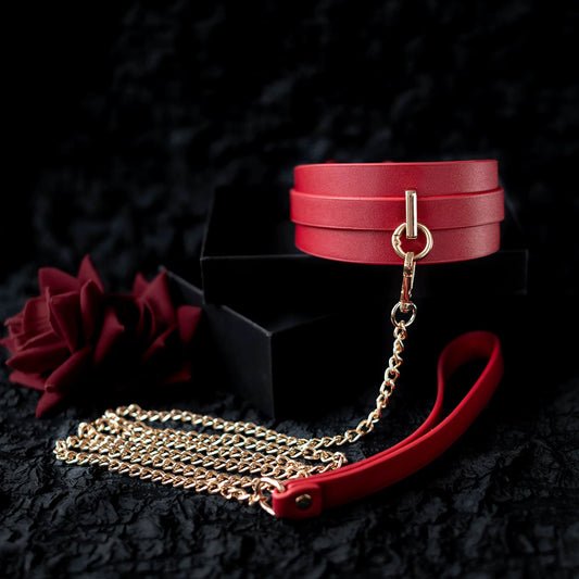 The Heavy Shackle: 5cm Extra-Wide Genuine Leather Collar & Leash Set