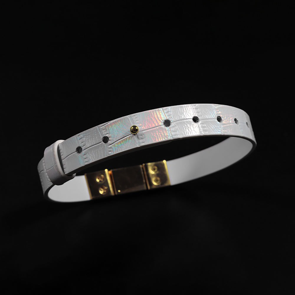 Pure Dominance - Premium White Leather BDSM Restraint Collar & Leash Set