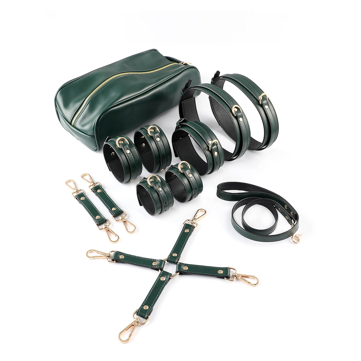 Pure Green Handcrafted 7-Piece Bondage Set with Storege Bag