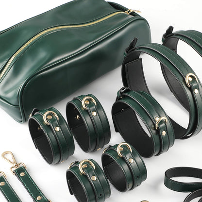 Handcrafted Vegan PU Leather BDSM Set with Storage Bag